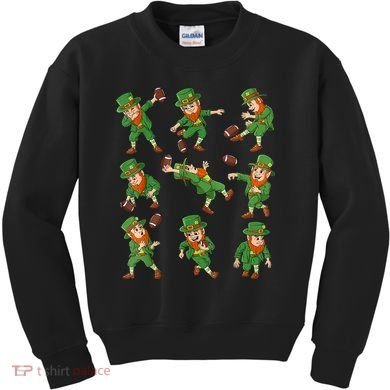 St Patricks Day Leprechaun Football Player Funny Kids Sweatshirt
