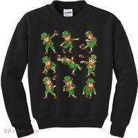 St Patricks Day Leprechaun Football Player Funny Kids Sweatshirt thumb 0