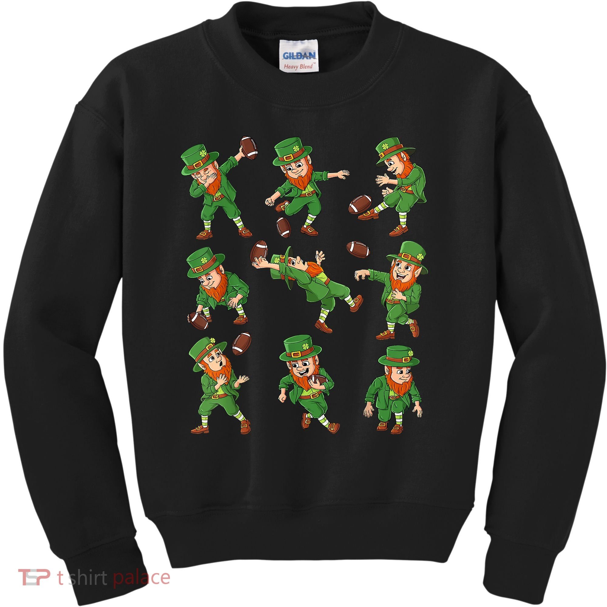 St Patricks Day Leprechaun Football Player Funny Kids Sweatshirt