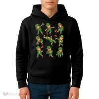 St Patricks Day Leprechaun Football Player Funny Kids Hoodie thumb 4