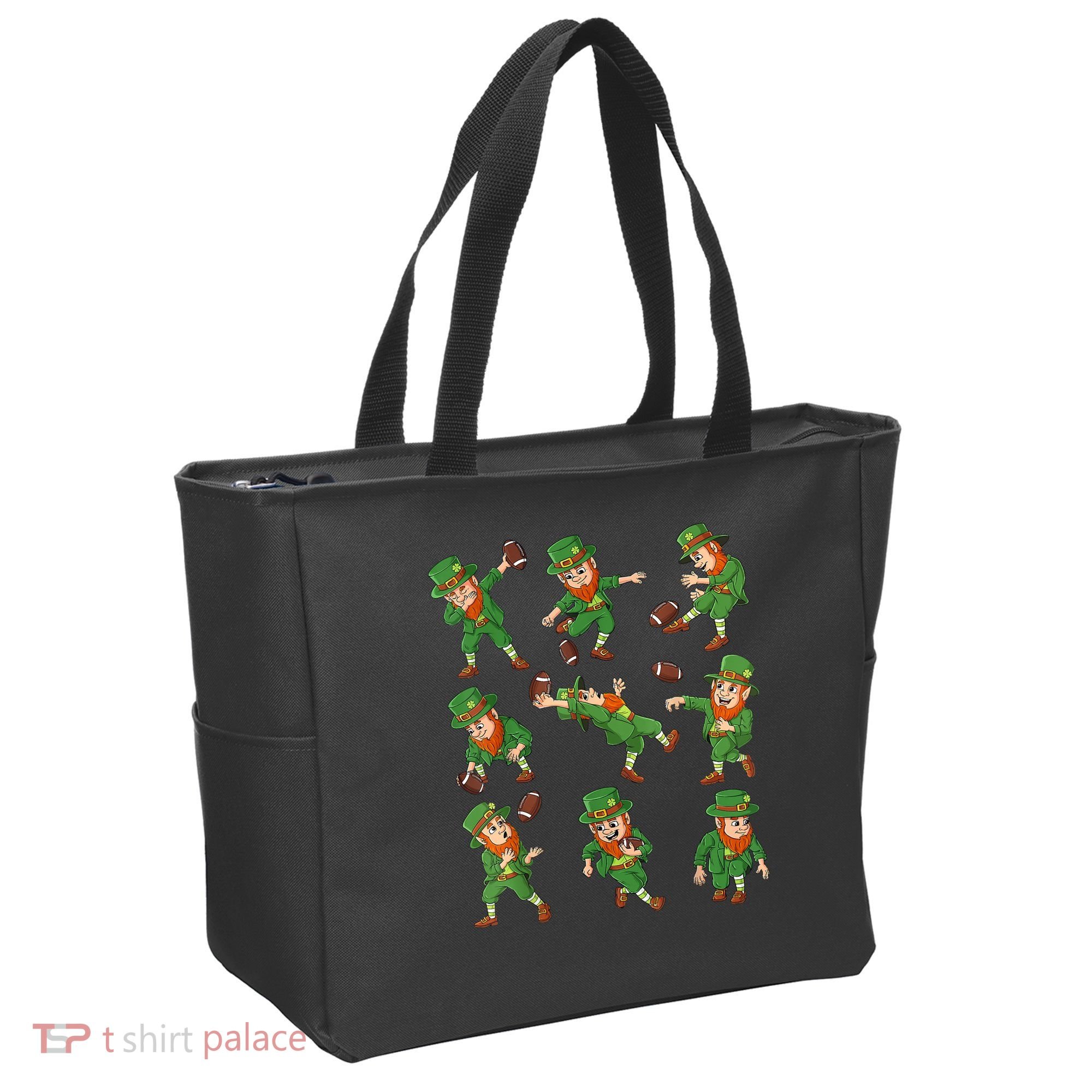 St Patricks Day Leprechaun Football Player Funny Tote Bag