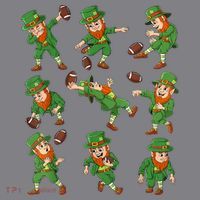 St Patricks Day Leprechaun Football Player Funny Long Sleeve Shirt thumb 2
