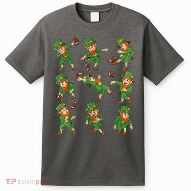 St Patricks Day Leprechaun Football Player Funny T-Shirt