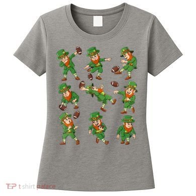 St Patricks Day Leprechaun Football Player Funny Women's T-Shirt