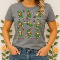 St Patricks Day Leprechaun Football Player Funny Women's T-Shirt thumb 2