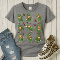 St Patricks Day Leprechaun Football Player Funny Women's T-Shirt thumb 3