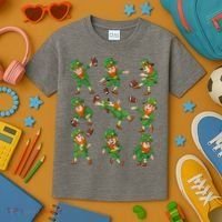 St Patricks Day Leprechaun Football Player Funny Kids T-Shirt thumb 3