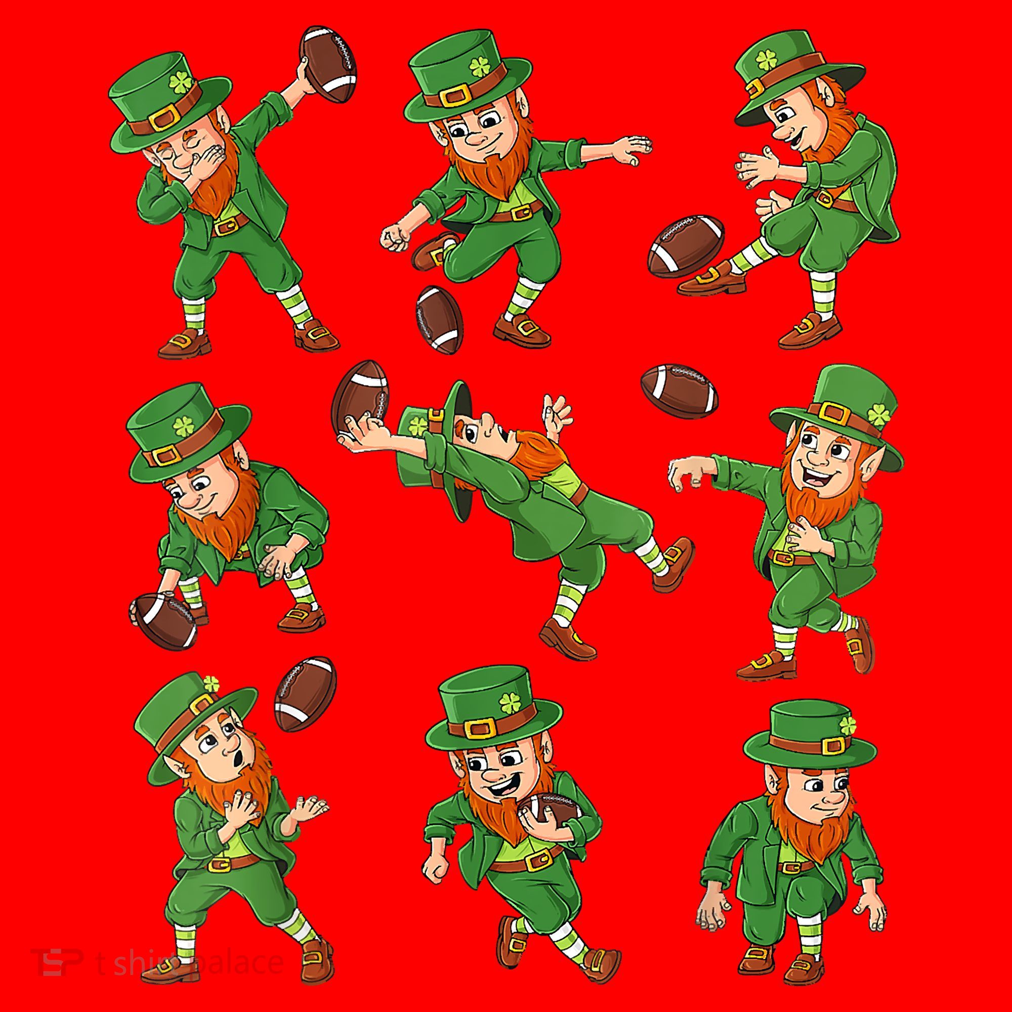 St Patricks Day Leprechaun Football Player Funny Santa Hat