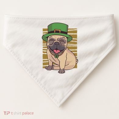 St Patricks Day Pug USA-Made Doggie Bandana