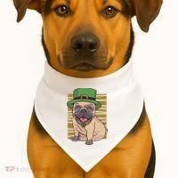 St Patricks Day Pug USA-Made Doggie Bandana thumb 1