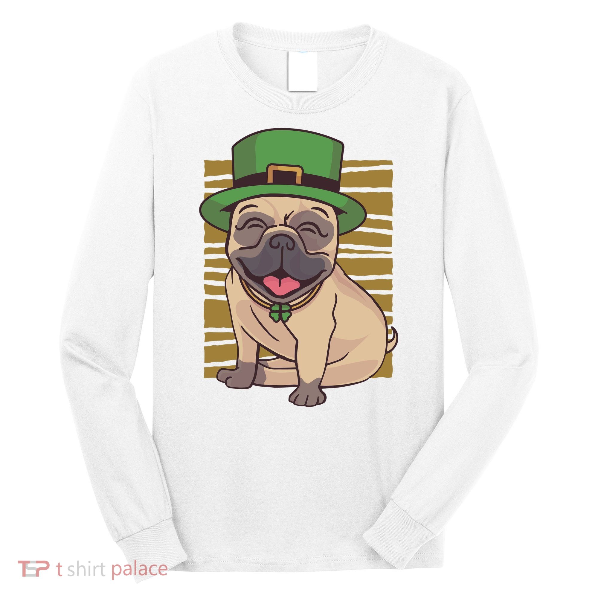 St Patricks Day Pug Long Sleeve Shirt