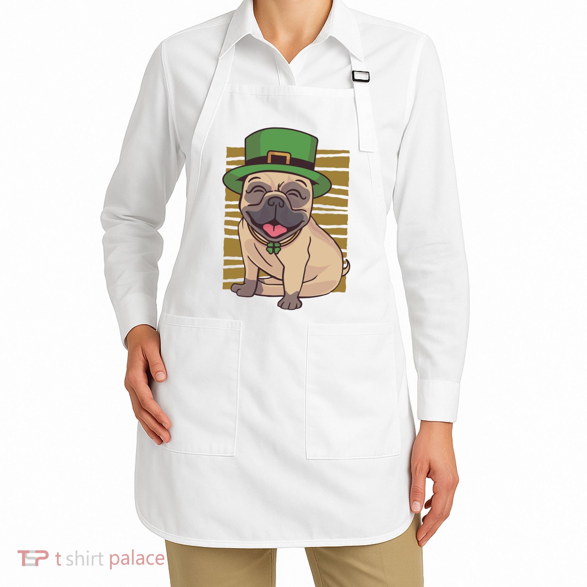 St Patricks Day Pug Apron