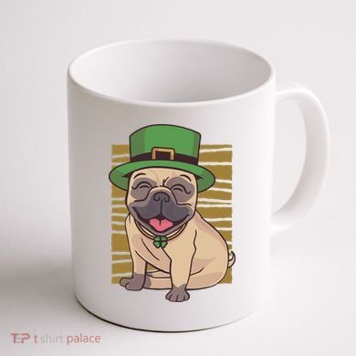 St Patricks Day Pug Coffee Mug back