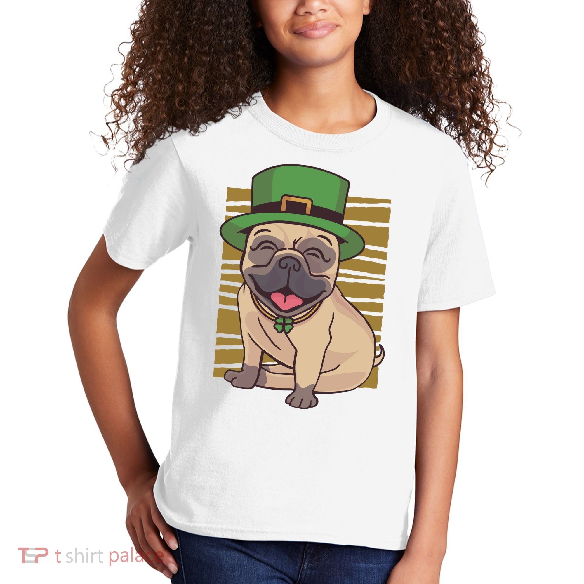 St Patricks Day Pug Kids T-Shirt