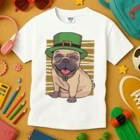 St Patricks Day Pug Kids T-Shirt thumb 3
