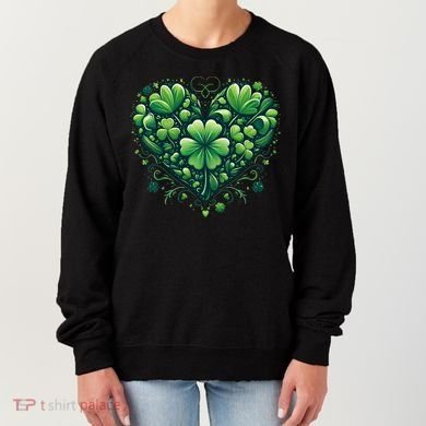 St Patrick's Day Shamrock Clover Heart Women's Sweatshirt