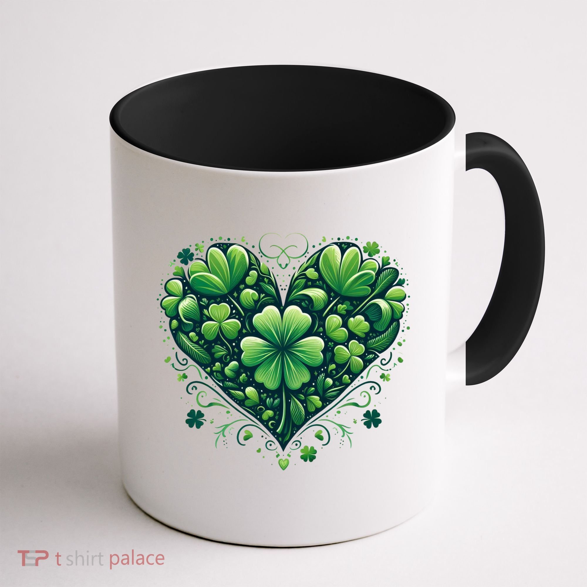 St Patrick's Day Shamrock Clover Heart Coffee Mug