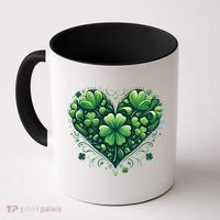 St Patrick's Day Shamrock Clover Heart Coffee Mug thumb 0