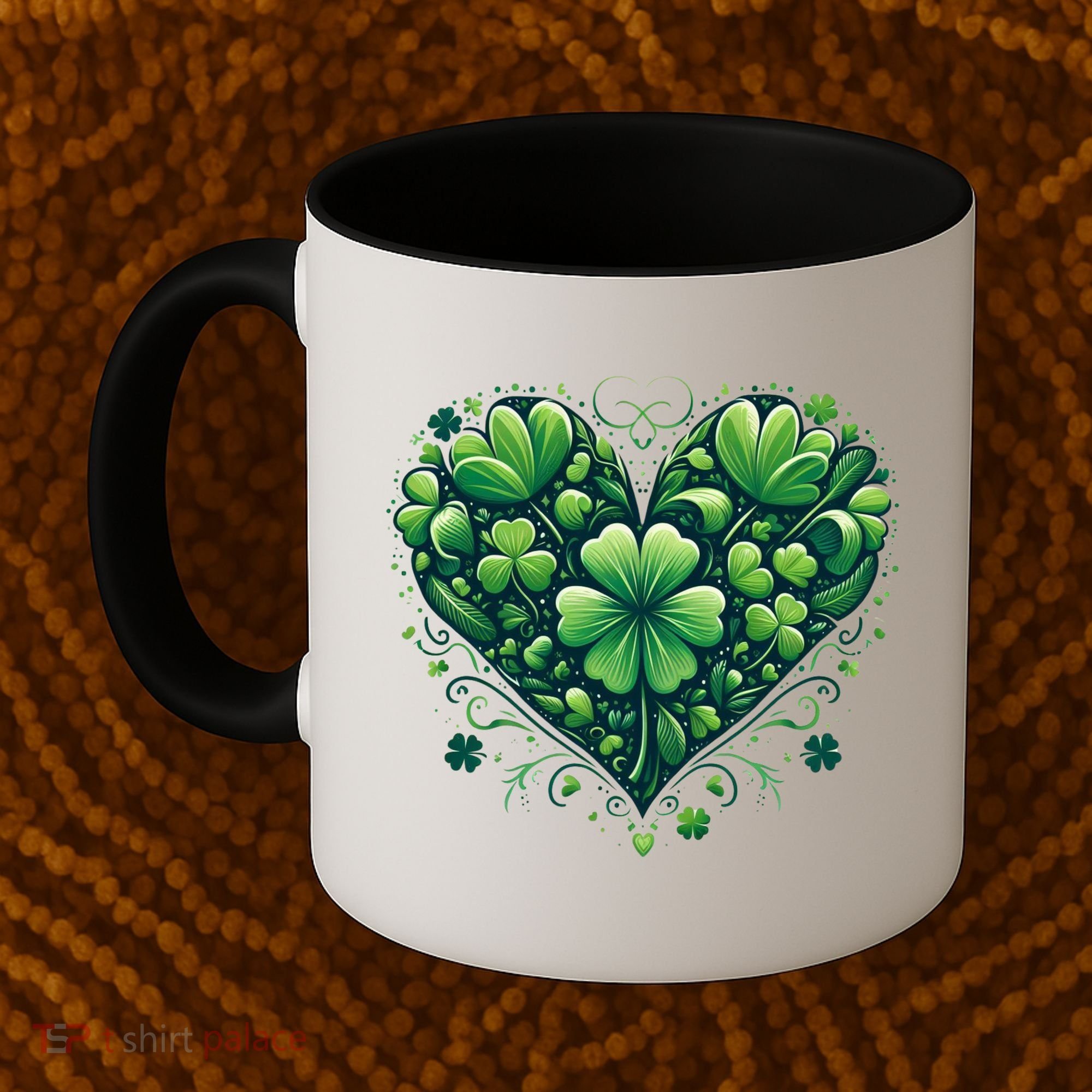 St Patrick's Day Shamrock Clover Heart Coffee Mug