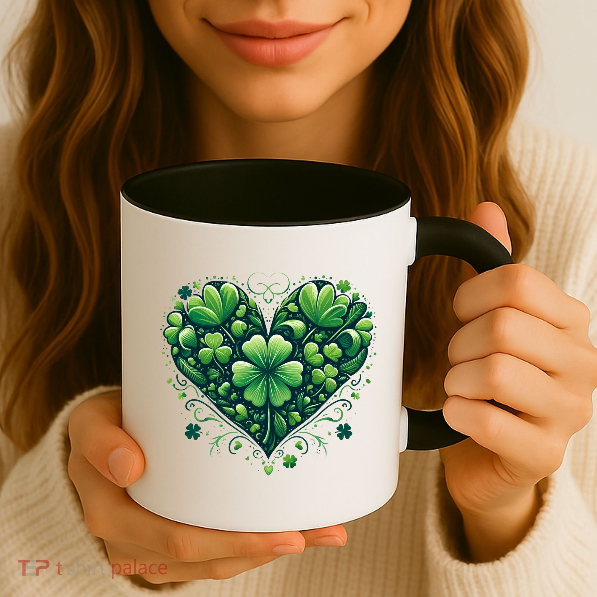 St Patrick's Day Shamrock Clover Heart Coffee Mug