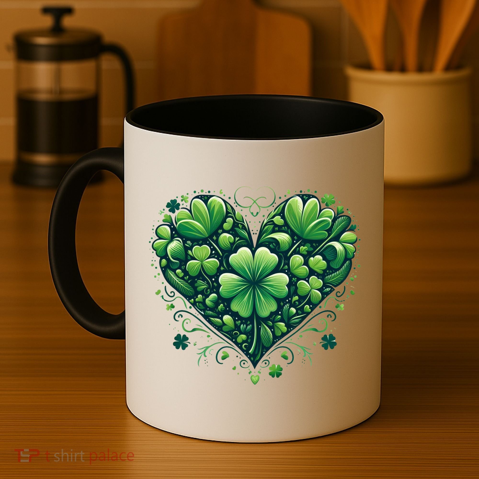 St Patrick's Day Shamrock Clover Heart Coffee Mug