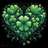 St Patrick's Day Shamrock Clover Heart Women's Hoodie thumb 2