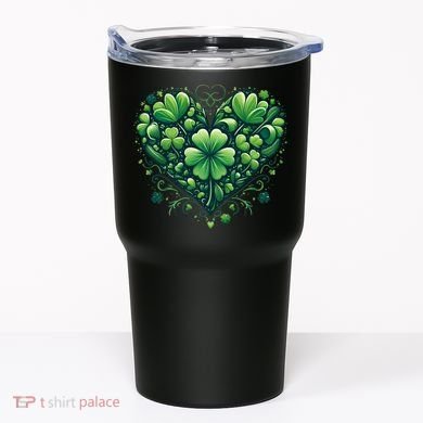 St Patrick's Day Shamrock Clover Heart Tumbler