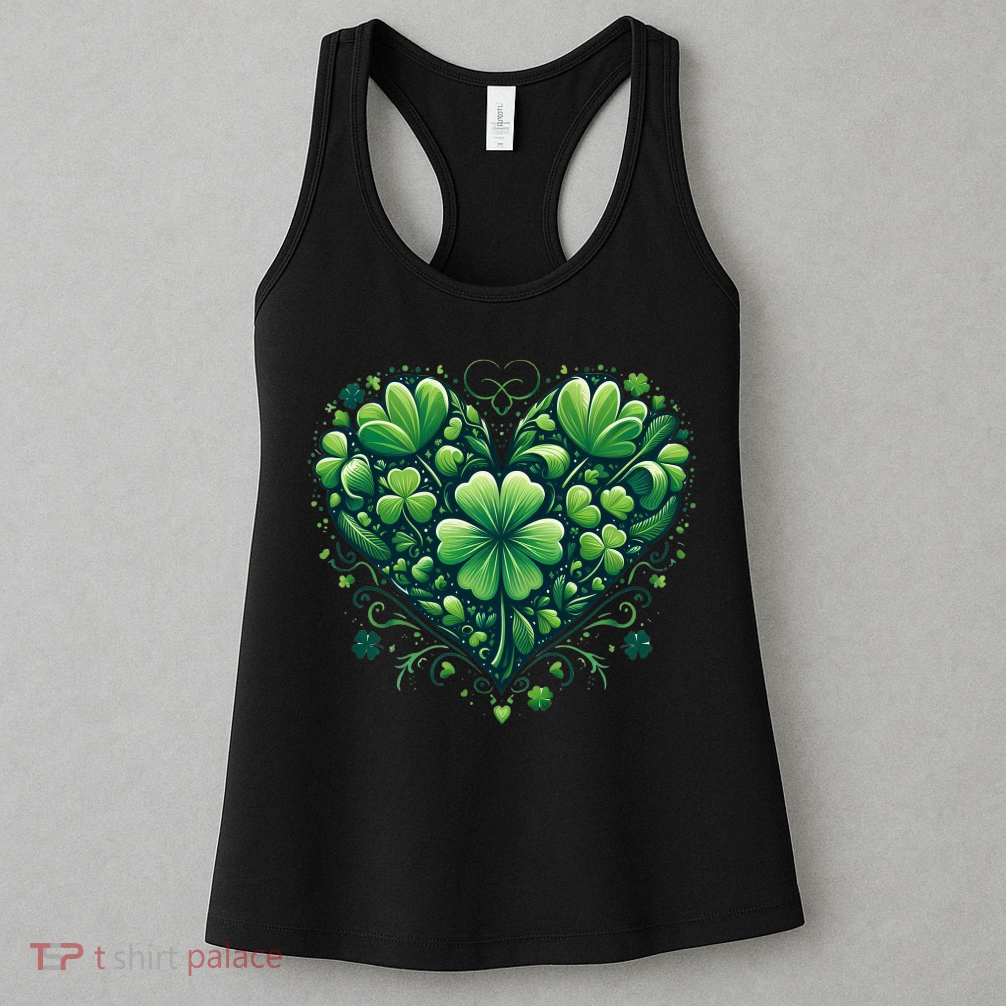St Patrick's Day Shamrock Clover Heart Women's Tank Top