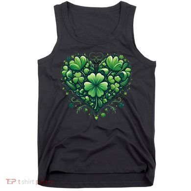 St Patrick's Day Shamrock Clover Heart Tank Top