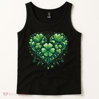 St Patrick's Day Shamrock Clover Heart Tank Top thumb 2