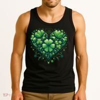 St Patrick's Day Shamrock Clover Heart Tank Top thumb 3