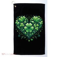 St Patrick's Day Shamrock Clover Heart Golf Towel thumb 0