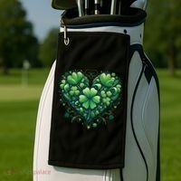 St Patrick's Day Shamrock Clover Heart Golf Towel thumb 2