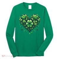 St Patrick's Day Shamrock Clover Heart Long Sleeve Shirt thumb 0