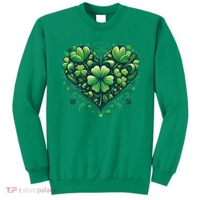 St Patrick's Day Shamrock Clover Heart Sweatshirt