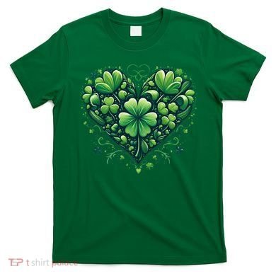 St Patrick's Day Shamrock Clover Heart T-Shirt