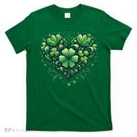 St Patrick's Day Shamrock Clover Heart T-Shirt thumb 0