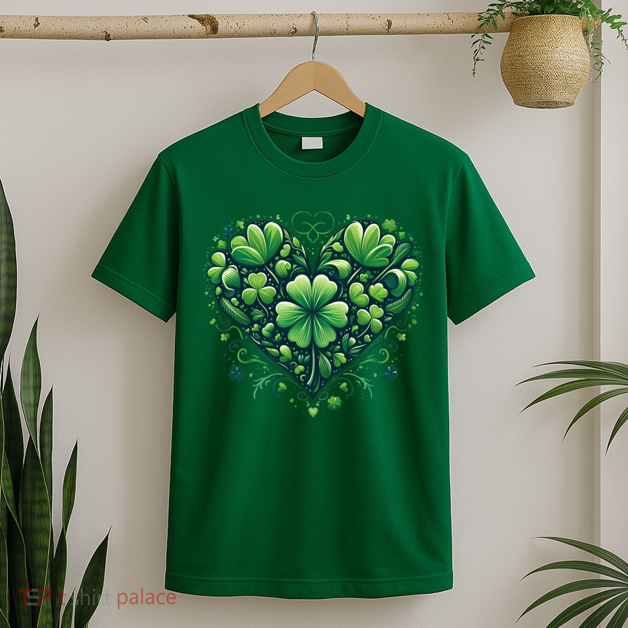 St Patrick's Day Shamrock Clover Heart T-Shirt