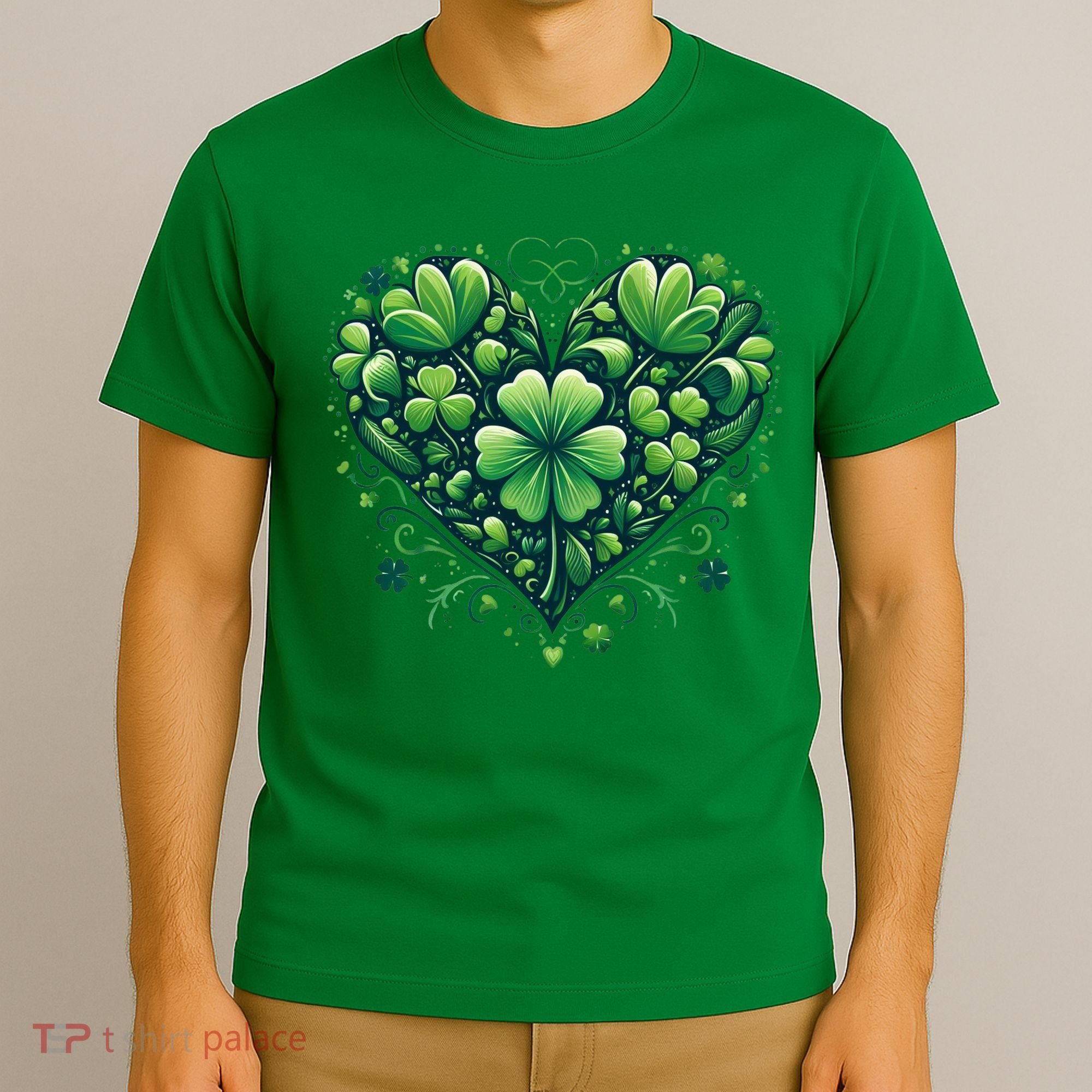 St Patrick's Day Shamrock Clover Heart T-Shirt