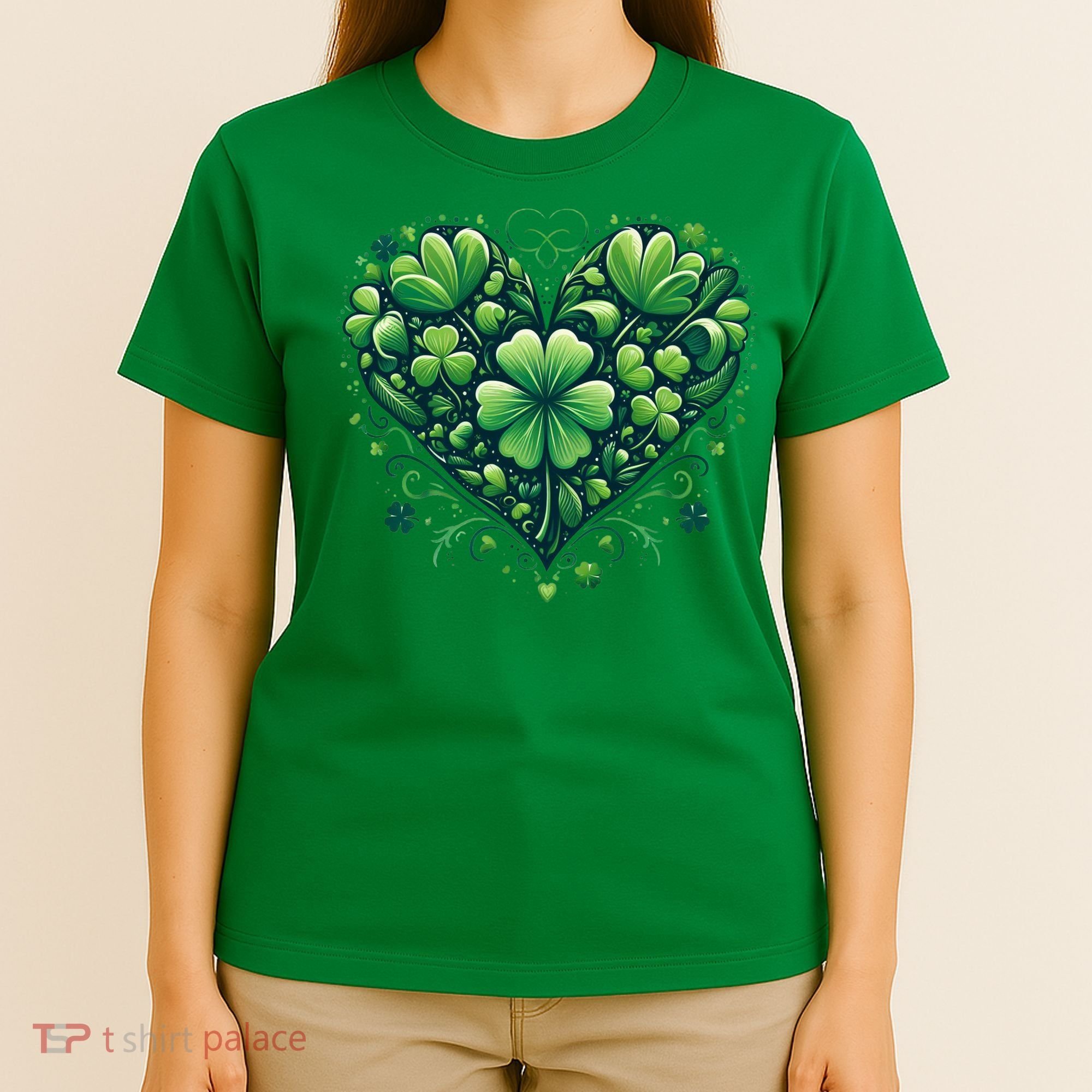 St Patrick's Day Shamrock Clover Heart T-Shirt