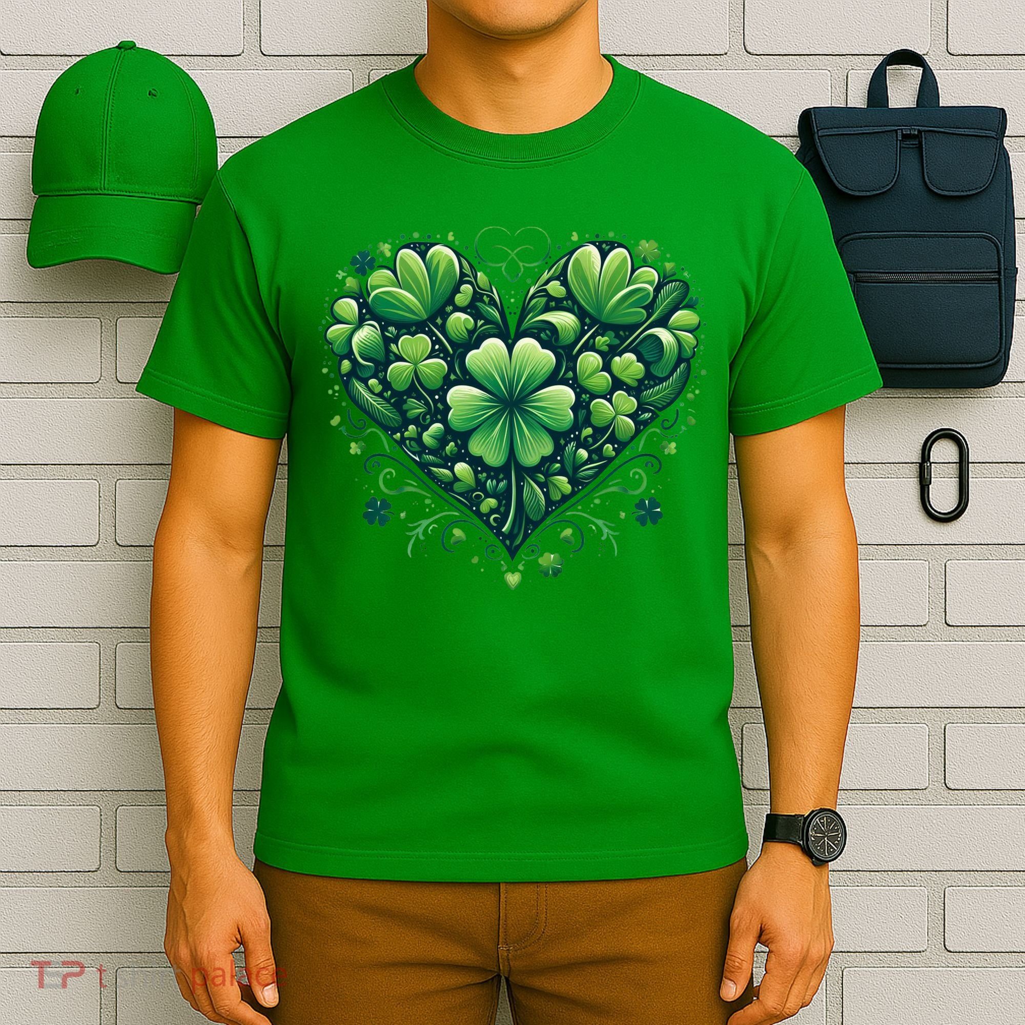 St Patrick's Day Shamrock Clover Heart T-Shirt