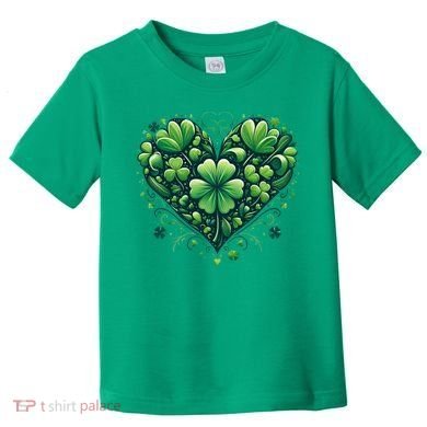 St Patrick's Day Shamrock Clover Heart Toddler T-Shirt