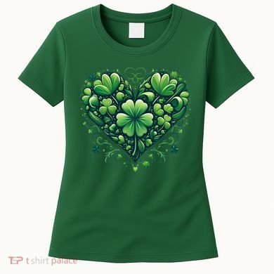 St Patrick's Day Shamrock Clover Heart Women's T-Shirt