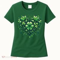 St Patrick's Day Shamrock Clover Heart Women's T-Shirt thumb 0