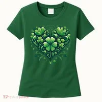 St Patrick's Day Shamrock Clover Heart Women's T-Shirt thumb 0