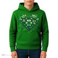 St Patrick's Day Shamrock Clover Heart Kids Hoodie thumb 4