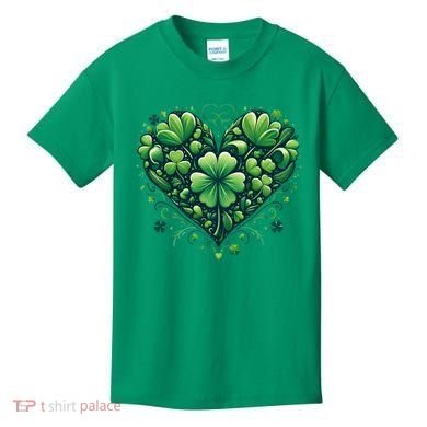 St Patrick's Day Shamrock Clover Heart Kids T-Shirt