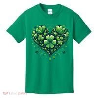 St Patrick's Day Shamrock Clover Heart Kids T-Shirt thumb 0