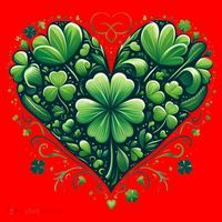 St Patrick's Day Shamrock Clover Heart Santa Hat thumb 1