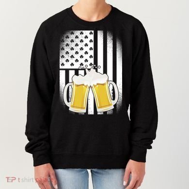 St. Patricks Day Beer Shamrock American Flag Women's Sweatshirt